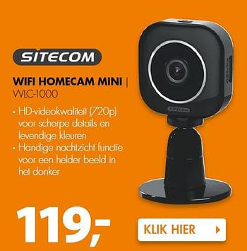 Aanbiedingen Sitecom wifi homecam mini wlc-1000 - Sitecom - Geldig van 01/02/2016 tot 07/02/2016 bij Expert