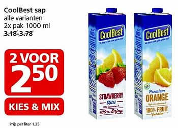 Aanbiedingen Coolbest sap - Coolbest - Geldig van 01/02/2016 tot 07/02/2016 bij Jan Linders