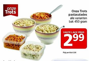 Aanbiedingen Onze trots pastasalades - Huismerk - Jan Linders - Geldig van 01/02/2016 tot 07/02/2016 bij Jan Linders