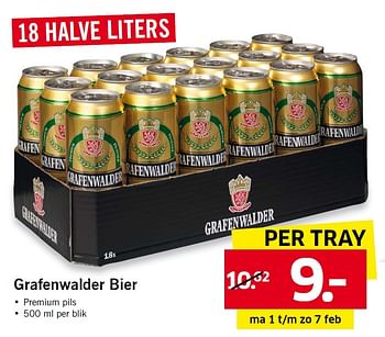 Aanbiedingen Grafenwalder bier - Grafenwalder - Geldig van 01/02/2016 tot 07/02/2016 bij Lidl