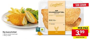 Aanbiedingen Kip-kaasschnitzel - Landjonker - Geldig van 01/02/2016 tot 07/02/2016 bij Lidl