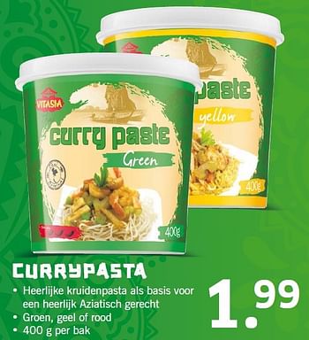 Aanbiedingen Currypasta - Vitasia - Geldig van 01/02/2016 tot 07/02/2016 bij Lidl