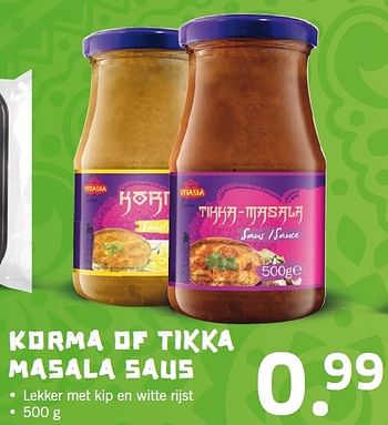 Aanbiedingen Korma of tikka masala saus - Vitasia - Geldig van 01/02/2016 tot 07/02/2016 bij Lidl
