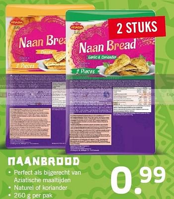 Aanbiedingen Naanbrood - Vitasia - Geldig van 01/02/2016 tot 07/02/2016 bij Lidl