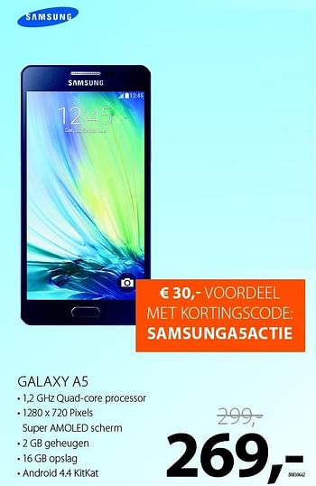 Aanbiedingen Samsung galaxy a5 - Samsung - Geldig van 29/01/2016 tot 08/02/2016 bij Paradigit