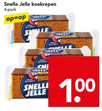 Aanbiedingen Snelle jelle koekrepen - Snelle Jelle - Geldig van 07/02/2016 tot 13/02/2016 bij Deen Supermarkten