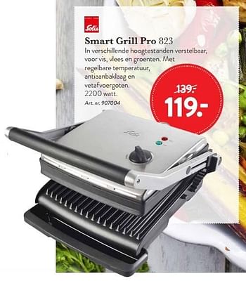 Aanbiedingen Solis smart grill pro 823 - Geldig van 05/02/2016 tot 28/02/2016 bij Cook & Co