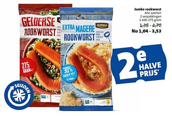 Aanbiedingen Jumbo rookworst - Huismerk - Jumbo Supermarkten - Geldig van 03/02/2016 tot 29/03/2016 bij Jumbo Supermarkten