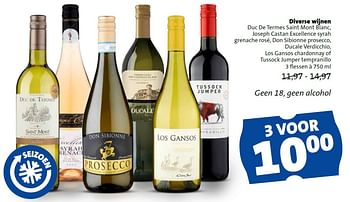 Aanbiedingen Diverse wijnen - Witte wijnen - Geldig van 03/02/2016 tot 29/03/2016 bij Jumbo Supermarkten