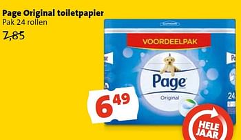 Aanbiedingen Page original toiletpapier - Page - Geldig van 03/02/2016 tot 31/12/2016 bij Jumbo Supermarkten