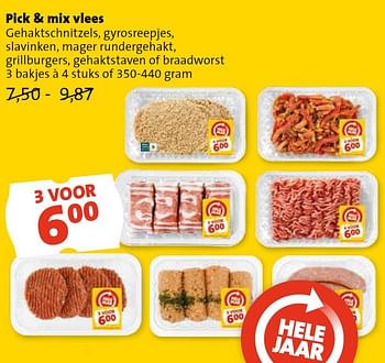 Aanbiedingen Pick + mix vlees gehaktschnitzels, gyrosreepjes - Huismerk - Jumbo Supermarkten - Geldig van 03/02/2016 tot 31/12/2016 bij Jumbo Supermarkten