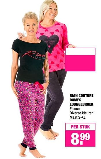 Aanbiedingen Rian couture dames loungebroek - Huismerk - Big Bazar - Geldig van 15/02/2016 tot 28/02/2016 bij Big Bazar