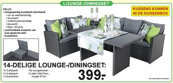 Aanbiedingen 14-delige lounge--diningset - Huismerk - Van Cranenbroek - Geldig van 15/02/2016 tot 06/03/2016 bij Van Cranenbroek