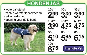 Aanbiedingen Hondenjas - Friendly pet - Geldig van 15/02/2016 tot 06/03/2016 bij Van Cranenbroek