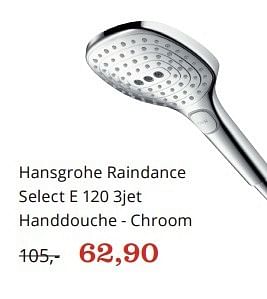 Aanbiedingen Hansgrohe raindance select e 120 3jet handdouche - chroom - Hansgrohe - Geldig van 15/02/2016 tot 06/03/2016 bij Bol