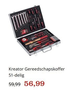 Aanbiedingen Kreator gereedschapskoffer 51-delig - Kreator - Geldig van 15/02/2016 tot 06/03/2016 bij Bol