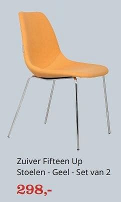 Aanbiedingen Zuiver fifteen up stoelen - geel - set van 2 - Huismerk - Bol - Geldig van 15/02/2016 tot 06/03/2016 bij Bol