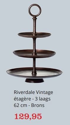 Aanbiedingen Riverdale vintage étagère - 3 laags - Riverdale - Geldig van 15/02/2016 tot 06/03/2016 bij Bol