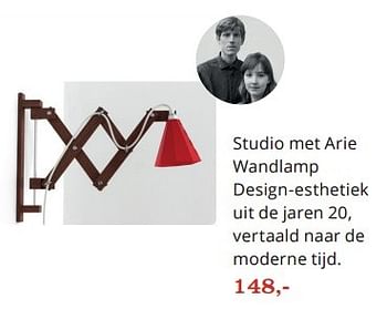 Aanbiedingen Studio met arie wandlamp design-esthetiek uit de jaren 20 - Huismerk - Bol - Geldig van 15/02/2016 tot 06/03/2016 bij Bol