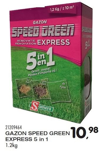 Aanbiedingen Gazon speed green express 5 in 1 - Somers - Geldig van 23/02/2016 tot 15/03/2016 bij Supra Bazar