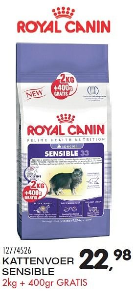 Aanbiedingen Kattenvoer sensible - Royal Canin - Geldig van 23/02/2016 tot 15/03/2016 bij Supra Bazar