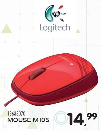 Aanbiedingen Mouse m105 - Logitech - Geldig van 23/02/2016 tot 15/03/2016 bij Supra Bazar