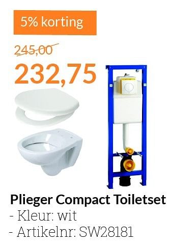 Aanbiedingen Plieger compact toiletset - Plieger - Geldig van 01/03/2016 tot 31/03/2016 bij Sanitairwinkel