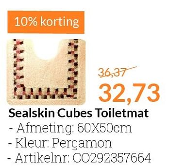 Aanbiedingen Sealskin cubes toiletmat - Sealskin - Geldig van 01/03/2016 tot 31/03/2016 bij Sanitairwinkel
