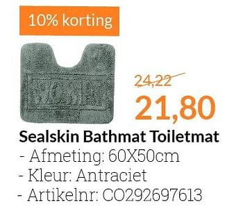 Aanbiedingen Sealskin bathmat toiletmat - Sealskin - Geldig van 01/03/2016 tot 31/03/2016 bij Sanitairwinkel