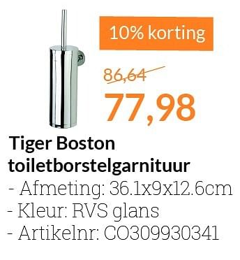 Aanbiedingen Tiger boston toiletborstelgarnituur - Tiger - Geldig van 01/03/2016 tot 31/03/2016 bij Sanitairwinkel