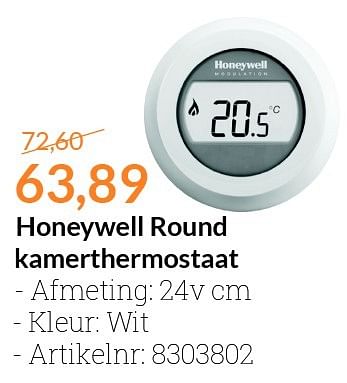 Aanbiedingen Honeywell round kamerthermostaat - Honeywell - Geldig van 01/03/2016 tot 31/03/2016 bij Sanitairwinkel