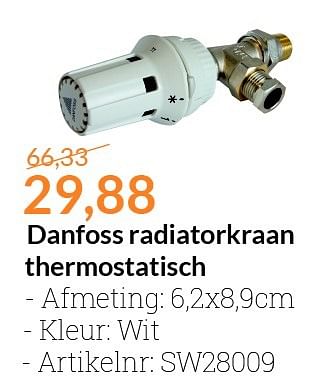 Aanbiedingen Danfoss radiatorkraan thermostatisch - Danfoss - Geldig van 01/03/2016 tot 31/03/2016 bij Sanitairwinkel