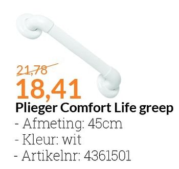 Aanbiedingen Plieger comfort life greep - Plieger - Geldig van 01/03/2016 tot 31/03/2016 bij Sanitairwinkel