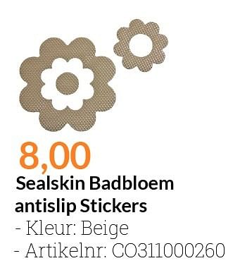 Aanbiedingen Sealskin badbloem antislip stickers - Sealskin - Geldig van 01/03/2016 tot 31/03/2016 bij Sanitairwinkel