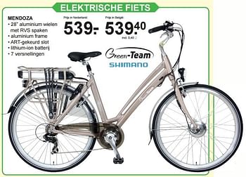 Aanbiedingen Elektrische fiets mendoza - Green-Team - Geldig van 29/02/2016 tot 20/03/2016 bij Van Cranenbroek