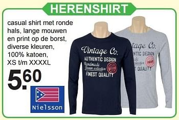 Aanbiedingen Herenshirt - Nielsson - Geldig van 29/02/2016 tot 20/03/2016 bij Van Cranenbroek