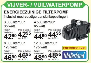 Aanbiedingen Waterland energieezuinige filterpomp - Waterland - Geldig van 29/02/2016 tot 20/03/2016 bij Van Cranenbroek