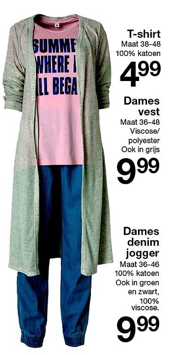 Aanbiedingen Dames denim jogger - Huismerk - Zeeman  - Geldig van 27/02/2016 tot 11/03/2016 bij Zeeman