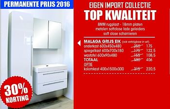 Aanbiedingen Permanente prijs 2016 malaga grijs eik - Huismerk - Multi Bazar - Geldig van 26/02/2016 tot 31/03/2016 bij Multi Bazar