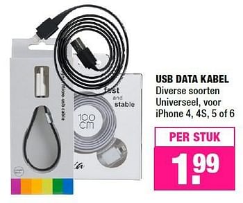 Aanbiedingen Usb data kabel - Huismerk - Big Bazar - Geldig van 29/02/2016 tot 13/03/2016 bij Big Bazar