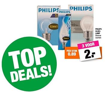 Aanbiedingen Philips gloeilamp - Philips - Geldig van 29/02/2016 tot 13/03/2016 bij Big Bazar