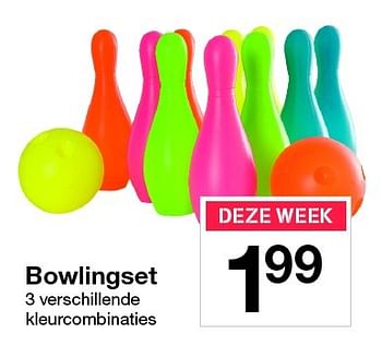 Aanbiedingen Bowlingset - Huismerk - Zeeman  - Geldig van 12/03/2016 tot 19/03/2016 bij Zeeman