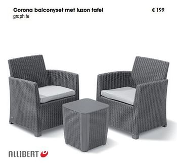 Aanbiedingen Corona balconyset met luzon tafel - Allibert - Geldig van 09/03/2016 tot 30/06/2016 bij Multi Bazar