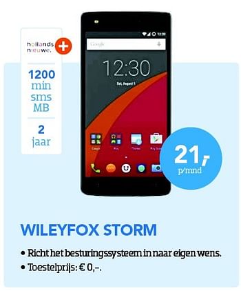 Aanbiedingen Wileyfox storm - Huismerk - Coolblue - Geldig van 29/02/2016 tot 31/03/2016 bij Coolblue