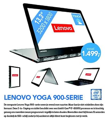 Aanbiedingen Lenovo yoga 900-serie - Lenovo - Geldig van 29/02/2016 tot 31/03/2016 bij Coolblue