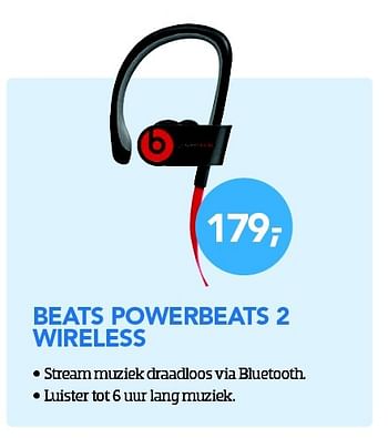 Aanbiedingen Beats powerbeats 2 wireless - Beats - Geldig van 29/02/2016 tot 31/03/2016 bij Coolblue