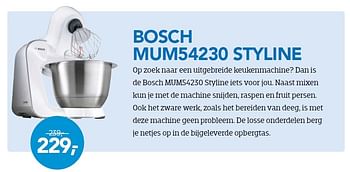 Aanbiedingen Bosch mum54230 styline - Bosch - Geldig van 29/02/2016 tot 31/03/2016 bij Coolblue