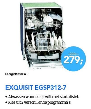 Aanbiedingen Exquisit egsp312-7 - Exquisit - Geldig van 29/02/2016 tot 31/03/2016 bij Coolblue