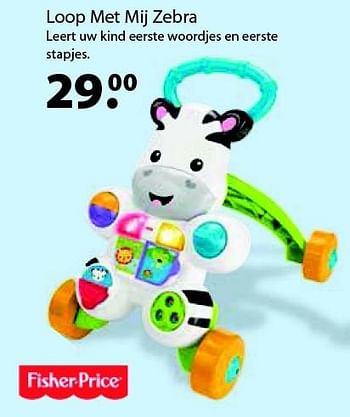 Aanbiedingen Loop met mij zebra - Fisher-Price - Geldig van 14/03/2016 tot 03/04/2016 bij Multi Bazar