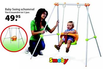 Aanbiedingen Baby swing schommel - Smoby - Geldig van 14/03/2016 tot 03/04/2016 bij Multi Bazar